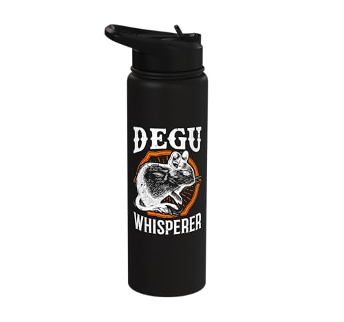 Degu Whisper Rodent Degus Stainless Steel Insulated Water Bottle - color: Black