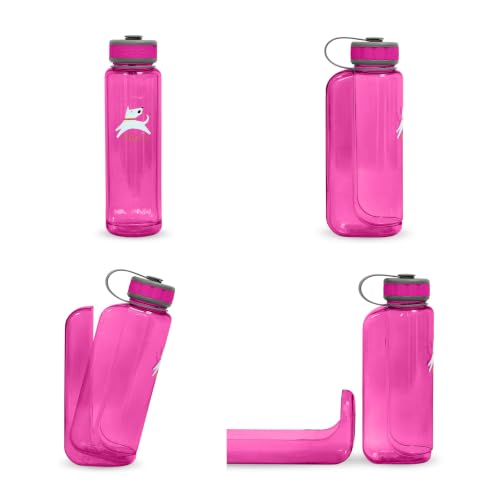 OllyDog OllyBottle Tritan Water Bottle with Detachable Dog Bowl | BPA Free Leakproof | 34oz | Share Water with Your Dog | Hiking Travel Camping (1L, Hot Pink) - color: Hot Pink, size: 1L