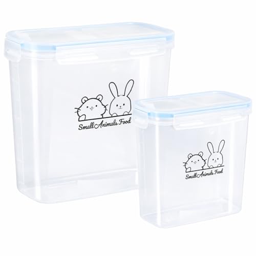 Pet Food Storage Containers,Airtight Small Animals Food Container,Cat Food Storage Container,Jars Dispenser Set with Lids,Multi Size3.52Qt/4L and2.2Qt/2.5L,for Wild Bird Seed Dispenser|BPA Free/Clear
