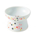 Necoichi Ceramic Elevated Cat Food Bowl (Sakura, Regular Flat) - color: Sakura, size: Regular