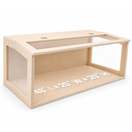 Large Hamster Cage,Transparent Habitat with Openable Top,48x20x20 Inch | Transparent Panels,Openable Top for Convenient Access,Suitable for Hamsters and Gerbils - size: 48.0"L x 20.0"W x 20.0"H