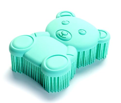 Premium Sensory Brushes for Kids or Autism,Soft Silicone Body Scrubber,2 in 1 Sensory Room Occupational Therapy,Silicone Loofah,Pets Shower Brush Bath Brush Shampoo Brush (3pcs(Bear)) - color: 3pcs(bear)