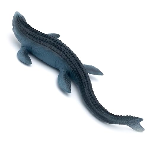 Gemini&Genius Mosasaurus Toy for Kids, Marine Reptile Animal Figure Toy | Soft Plastic Sea Shark Toy, Gift Great for Educational, Cake Topper, Swim, Bath Toys, Stocking Stuffers for Kids - color: Real Feel Mosasaurus