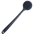 DNC Back Scrubber for Shower Soft Silicone Bath Body Brush with Long Handle (Black) - color: Black