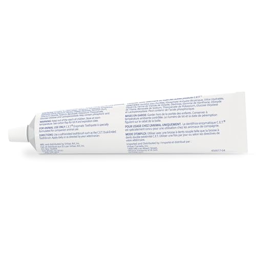 C.E.T. Enzymatic Toothpaste for Dogs and Cats, Poultry, 2.5oz | Plaque and tartar control for fresh breath, pet dental care toothpaste, Dual enzyme system, poultry flavored toothpaste - size: 2.5 Ounce (Pack of 1)