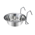 Wontee Pet Food Water Bowl Stainless Steel Hanging Feeder, S | Rust-proof, removable for easy refilling and cleaning, for feeding in cages/kennels/crates, for small dogs/cats/birds/rabbits - size: S