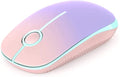 VssoPlor Wireless Mouse, 2.4G Slim Computer Laptop Mouse, Pink to Purple | Portable Mouse, Plug & Play USB Nano Receiver, Quiet Silent Optical Mice for Notebook, PC, Laptop, Computer, Windows, Mac - color: Pink to Purple