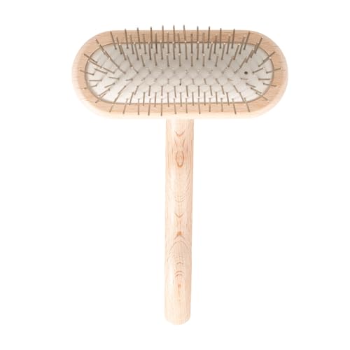 Chris Christensen Mini Grooming Brush - Comfortable High-Grade Stainless-Steel Rounded and Polished Pins - Removes Long & Loose Hair from Dogs & Cats - size: 16mm-Mini
