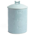 Dog Treat Jar - Ceramic Dog Treat Container 1.4 Qt (Manor Blue) | Treat Jar with Lid, Keeps Treats Fresh | Stylish Storage Container | Easy-Clean, Dishwasher Safe - color: Blue