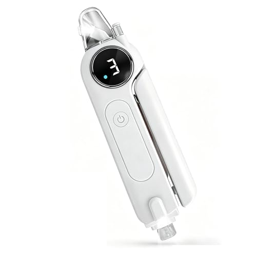 2 in 1 Dog Nail Clippers & Grinder with Light, Quiet Electric Cat Nail Trimmer for Large Medium Small Dogs & Cats, 3 Speeds, Rechargeable, Splash Guard & Safety Lock, Painless Grooming Tool (White)