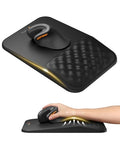 ProtoArc MP50 Ergonomic Mouse Pad with Wrist Rest, PU Leather, Black | 8° slope & massage points, soft memory foam, Large 12x8 Inches, Non-slip base. Relieves wrist strain for office & home - color: Black PU Leather