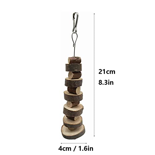 LWINGFLYER Small Animal Chews Toy Natural Apple Wood Block Cage Hanging Molars Treats Snack for Hamsters Rabbits Bunny Bird Parrots Chinchilla Guinea Pig Gerbils Squirrels (4pcs Natural Apple Wood) - color: 4pcs Natural Apple Wood
