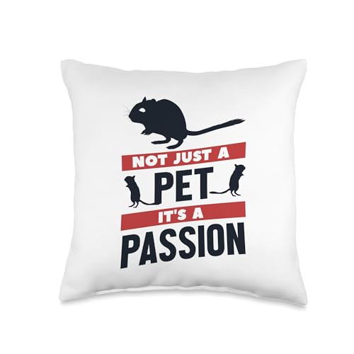 Not Just A Pet It's A Passion Shrub Rat Common Degu Throw Pillow - size: 16x16