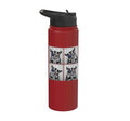 Sugar Glider 4th of July US American Flag Patriotic Stainless Steel Insulated Water Bottle - color: Red
