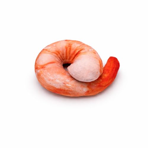 BLUE BAY Catnip Filled Cat Toy 100 Percent Natural Stress Relief Chew Kick and Cuddle Toy for Indoor Cats Shrimp Design 5 Inch Length - color: Shrimp (5" Length)