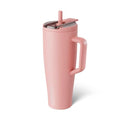 BrüMate Era Flip 40oz Tumbler with 100% Leakproof Covered Straw Lid | Hygienic Covered Straw | Insulated Stainless Steel Water Bottle with Handle | Cup Holder Friendly | BPA-Free (Guava) - color: Guava, size: 40 Ounces