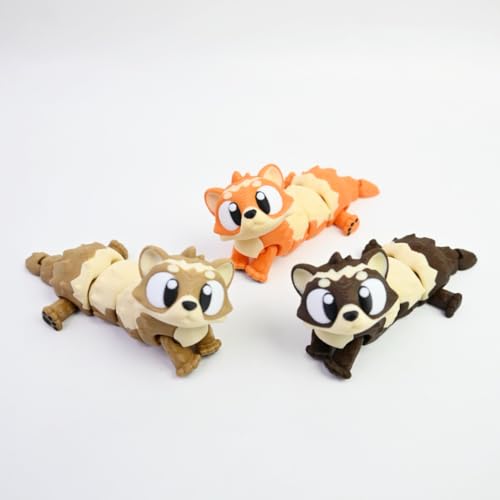 3D Printed Ferret, 3D Printed Animals, Full Articulated Flexible Fidget Toys for Desk Décor - Orange - Small - 5.5Inch - color: Ferret-orange