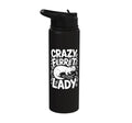 Crazy Ferret Owner Women Ferrets Stainless Steel Insulated Water Bottle - color: Black