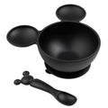 Bumkins Disney Mickey Mouse Bowl, Silicone First Feeding Set with Suction, Includes Spoon, Training Essentials for Baby-Led Weaning, Toddler Self-Feeding, Babies Eating at 4 Mos Up, Black - color: D3 Mickey Mouse-Blk, style: Disney