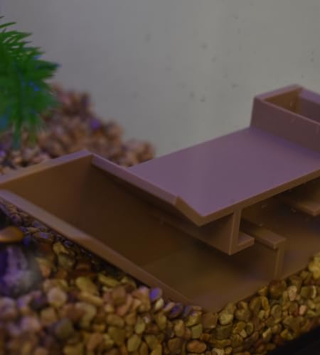 Aquarium Underground Tunnel | Fish & Shrimp Hideout for Aquariums | Unique Underground Viewing Tunnel | Made in USA (Tan) - color: Tan