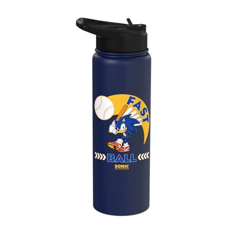 Sonic the Hedgehog - Sonic Fast Ball Stainless Steel Insulated Water Bottle - color: Navy Blue