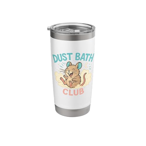 Dust Bath Club Funny Degu Scene Stainless Steel Insulated Tumbler - color: White