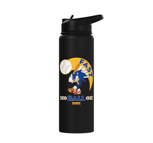 Sonic the Hedgehog - Sonic Fast Ball Stainless Steel Insulated Water Bottle - color: Black