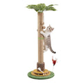 44" Tall Palm Tree Cat Scratching Post with Sisal Rope,Dangling Balls,Natural Healthy Catnip Balls,Cat Toy Mouse Hole,Interactive Wooden Ball & Cats Wand for Indoor Cats Adults and Kitten