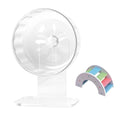Hamster Wheel, Silent Running Exercise Wheel with Adjustable Stand for Hamster Guinea Pig Gerbil Hedgehog Small Animal Cage Accessories (Clear, 7.1inch/18cm) - size: 7.1inch/18cm