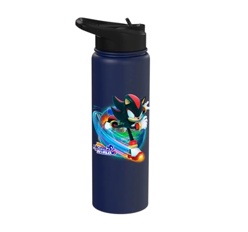 Sonic the Hedgehog - Racing Around the World Shadow Stainless Steel Insulated Water Bottle - color: Navy Blue