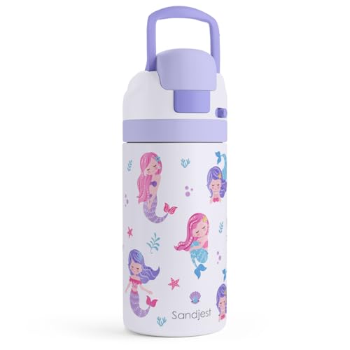 Mermaid Kids Insulated Stainless Steel Water Bottle 16 Oz, Travel Tumbler for School, Sports for Girls, Birthday, Back To School - color: Mermaid