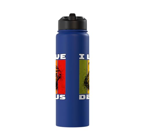 Degu Retro Degu I Love Degu Stainless Steel Insulated Water Bottle - color: Royal Blue