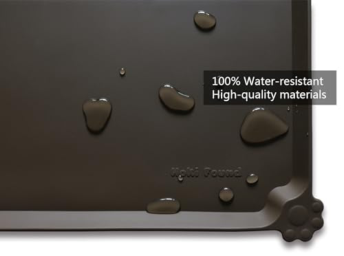 Hoki Found L Silicone Pet Food Mats Tray - Non Slip Dog Cat Bowl Mats Placemat - Pet Feeding Mat - Waterproof Dog Cat Food Mats -Pet Water Mats for Carpet - Coffee - color: Coffee, size: 22" x 14"