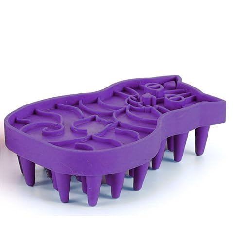 Pet Bath & Massage Brush,Pet Grooming Brush,Soft Rubber Scrubber for Brushing,Massaging,Bathing,Shampooing and Reducing Hairballs (Purple, Style 1) - color: Purple