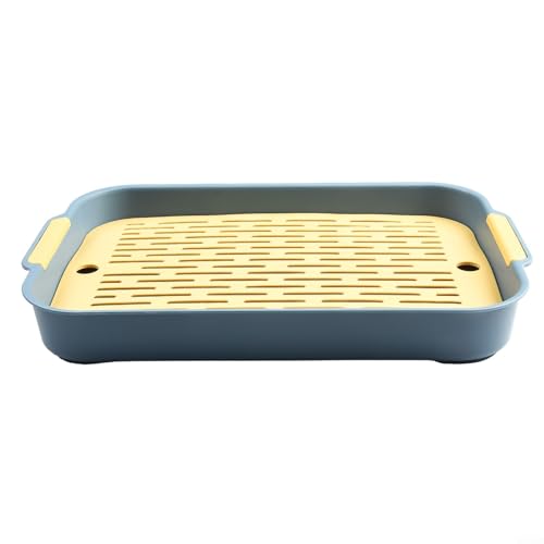 1PC ABS Rabbit Litter Tray, Guinea Pig Litter Pan, Pet Potty Training Toilet Tray, Small Animals Corner Litter Box for Hamster Ferret Chinchilla Hedgehog Bunny, Detachable Design(D)