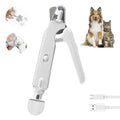2-in-1 Dog & Cat Nail Clippers & Grinder with LED Light to Avoid the Quick | Quiet USB Rechargeable Pet Nail Trimmer with Safety Guard for Small Medium Large Pets