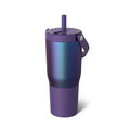 BrüMate Resa 25oz 100% Leakproof Travel Tumbler w/Handle & Straw | Flexible SoftSip Straw | Silicone Sleeve for Durability | Stainless Steel | Cup Holder & Travel Friendly Water Bottle (Dark Aura) - color: Dark Aura, size: 25 oz