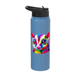 Colorful Pop Art Sugar Glider Sugar Gliders Stainless Steel Insulated Water Bottle - color: Light Blue