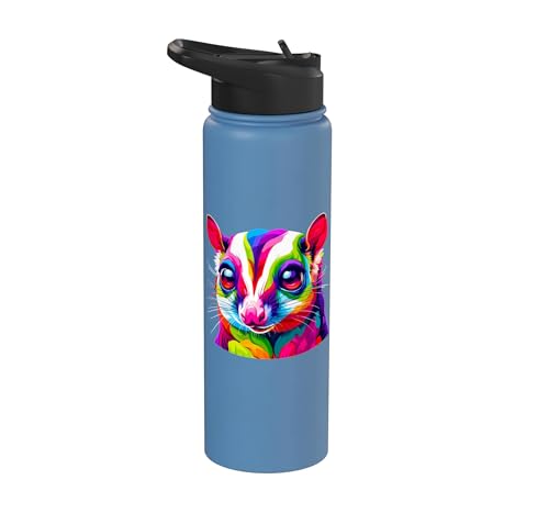 Colorful Pop Art Sugar Glider Sugar Gliders Stainless Steel Insulated Water Bottle - color: Light Blue