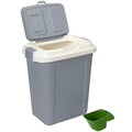Ashfield & Harkness Airtight Pet Food Grey Storage Container, 23 Qt | Holds 20 lbs of dry food - BPA-free HDPE plastic - silicone airtight seal - scoop included - slim design - color: Grey, size: 20 lbs