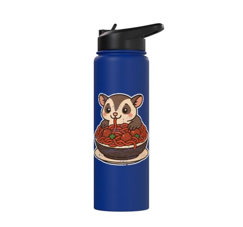 Cute Sugar Glider Spaghetti Pasta Stainless Steel Insulated Water Bottle - color: Royal Blue