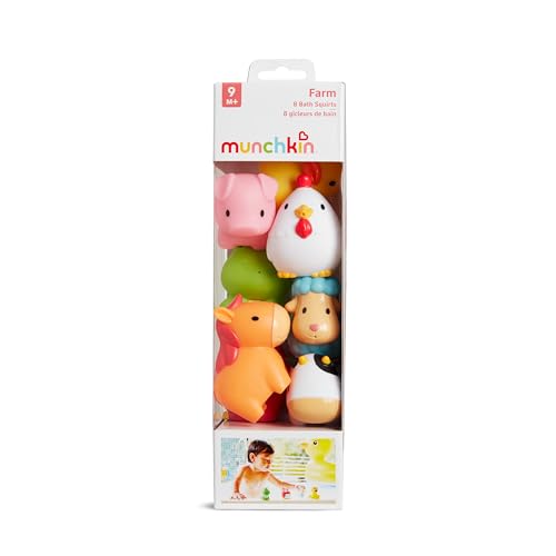 Munchkin Baby Bath Toy Squirts for Babies and Toddlers 9 Months and Up, Farm Animal Squirters, 8 Pack - size: 8 Pack, style: Farm