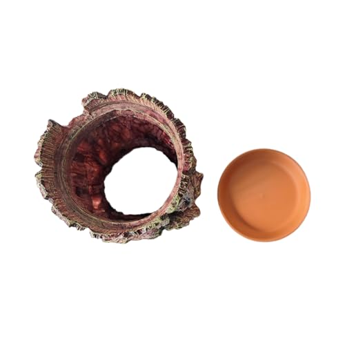 Natural Wood Log Reptile Hide Cave, Hollow Tree Trunk Design, Small Animal Habitat, Decorative Hideout for Hamsters