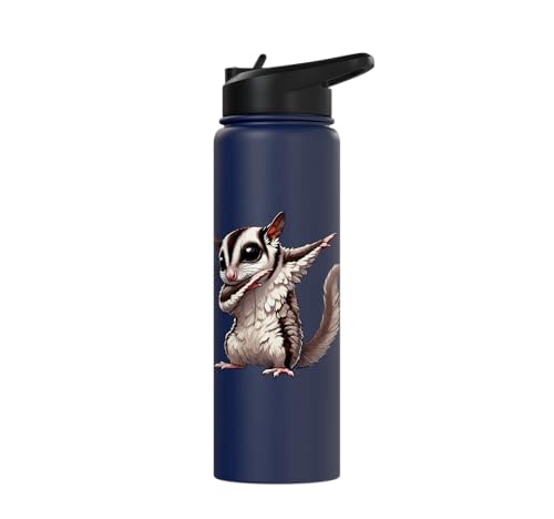 Sugar Glider, Dabbing | Kids, Girls, Boys | Sugar Glider Stainless Steel Insulated Water Bottle - color: Navy Blue