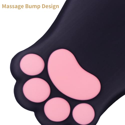 L-SPOUTTO Ergonomic Mouse Pad with Wrist Rest,Cute Cat Paw Mousepad Wrist Support,Comfortable Massage Design Computer Pain Relief Mouse Pad with Non-Slip PU Base for Desk Laptop Gaming Office,Black - color: Black
