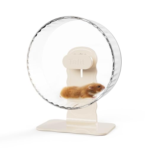 Quiet Hamster Wheel 10.2 Inch Dual-Bearings Silent Small Animals Running Exercise Wheel Height Adjustable for Syrian Hamsters, Gerbils, Rats, or Other Small Pets, Transparent - color: Transparent, size: 10.2inch