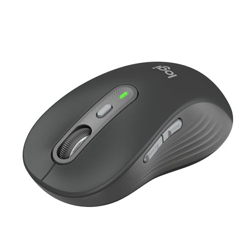 Logitech Signature Plus M750 L Wireless Mouse - for Large Hands, SmartWheel, Bluetooth, Multi Device, 24-Month Battery, Silent Clicks, Customizable Side Buttons, Contoured Shape - Graphite - style: Large Size