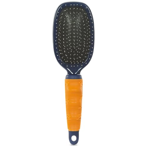 Arm & Hammer Deodorizing Pin & Bristle Dog Brush, Apple & Rose Scent | Fragrance transfer technology, baking soda infused, detangling and deshedding, for long-haired dogs daily - size: 1-Pack, style: Pin/Bristle Duo Brush - Sweet Apple & Rose