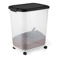 Amazon Basics Pet Food Storage Container with Rolling Wheels, BPA-Free, Detachable Scoop, 50lbs Capacity - size: 50lbs