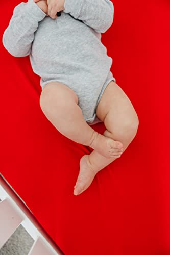 Copper Pearl Premium Knit Baby Crib Sheets for Standard Mattresses, Apple - color: Apple